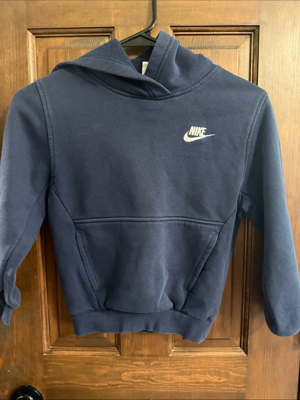 Nike Kids Navy Blue Hoodie with White Swoosh